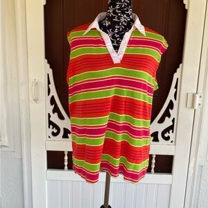 Fiorlini International Plus Women's Sleeveless Striped Top Size 18/20W